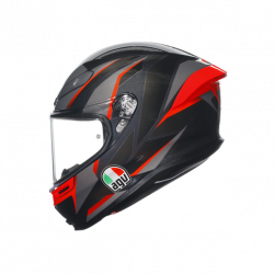 CASCO INTEGRALE K6 S AGV E2206 MPLK SLASHCUT BLACK GREY RED | AGV