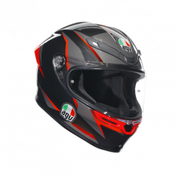 CASCO INTEGRALE K6 S AGV E2206 MPLK SLASHCUT BLACK GREY RED | AGV