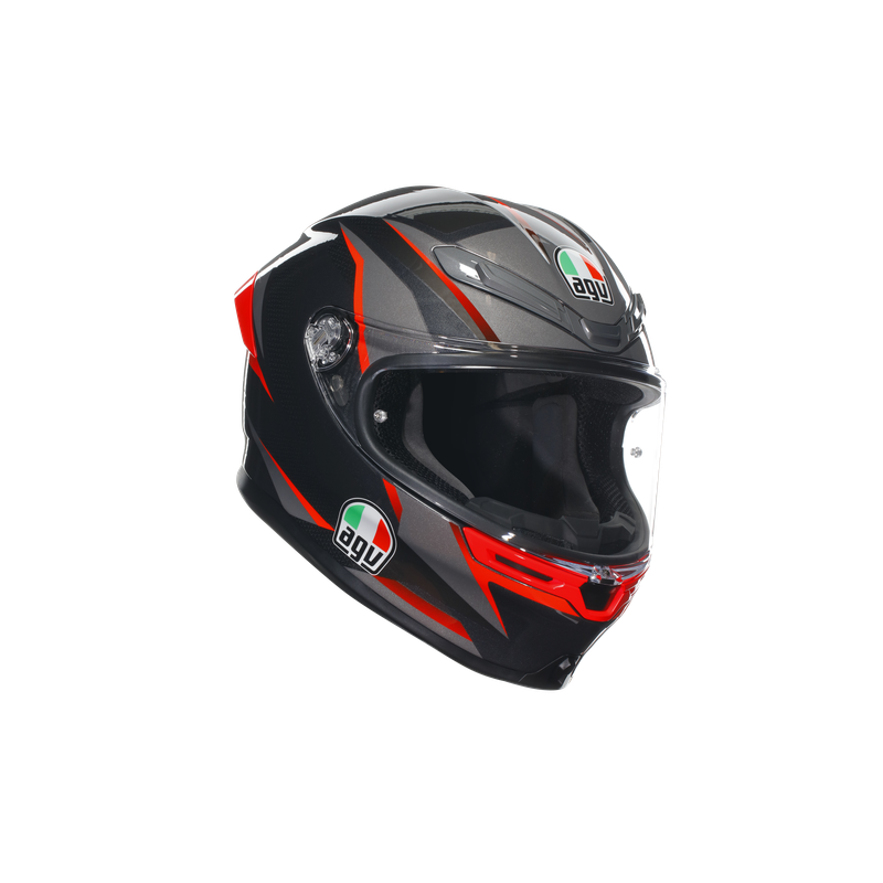 CASCO INTEGRALE K6 S AGV E2206 MPLK SLASHCUT BLACK GREY RED | AGV