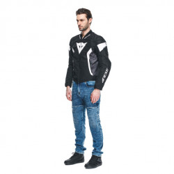 GIACCA AVRO 5 TEX JACKET BLACK WHITE BLACK | DAINESE