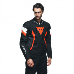 GIACCA AVRO 5 TEX JACKET BLACK RED-FLUO WHITE | DAINESE