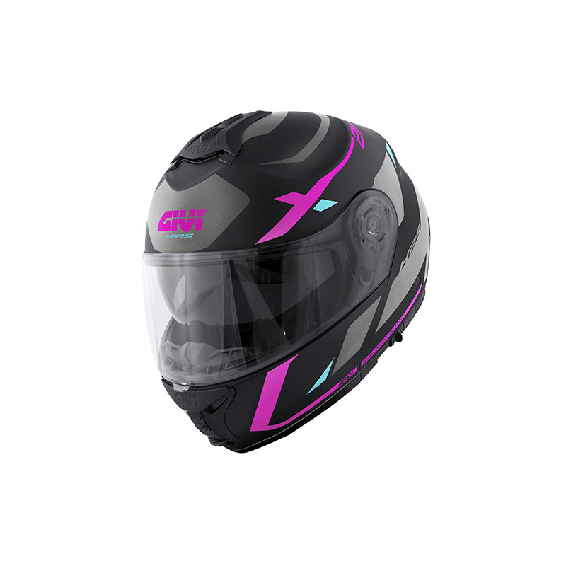 CASCO MOD X21 EVO NUMBER LADY NERO OPACO TITANIO ROSA | GIVI