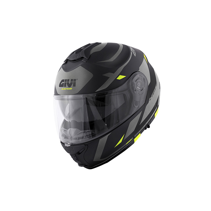 CASCO MOD X21 EVO NUMBER NERO OPACO TITANIO GIALLO | GIVI