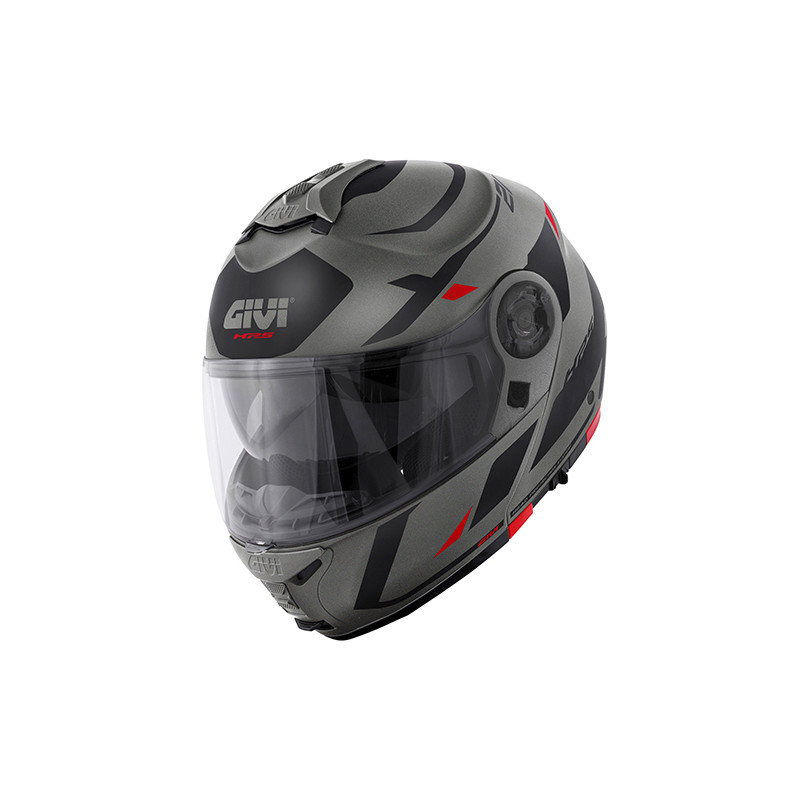 CASCO MOD X21 EVO NUMBER TITANIO NERO ROSSO | GIVI