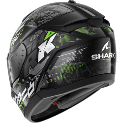 CASCO INTEGRALE RIDILL 2 MOLOKAI BLACK SILVER GREEN | SHARK HELMETS