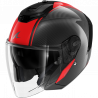 CASCO RS JET CARBON BLANK CARBON RED CARBON | SHARK HELMETS