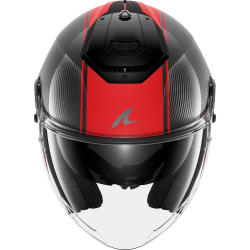 CASCO RS JET CARBON BLANK CARBON RED CARBON | SHARK HELMETS