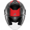 CASCO RS JET CARBON BLANK CARBON RED CARBON | SHARK HELMETS