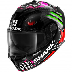 CASCO INTEGRALE SPARTAN GT CARBON REDDING CARBON RED GREEN | SHARK HELMETS