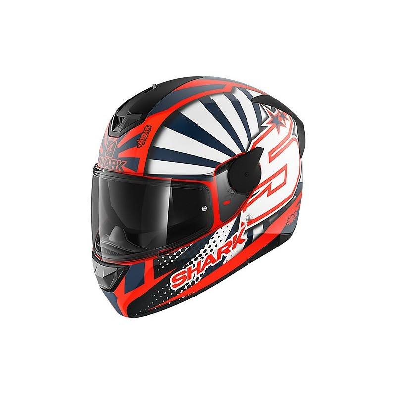 CASCO INTEGRALE D-SKWAL 2 ZARCO 2019 MAT  ORANGE WHITE BLUE | SHARK HELMETS