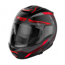 CASCO MODULARE N100-6 SURVEYOR N-COM 021 FLAT BLACK - RED - WHITE - ANTHRACITE  | NOLAN