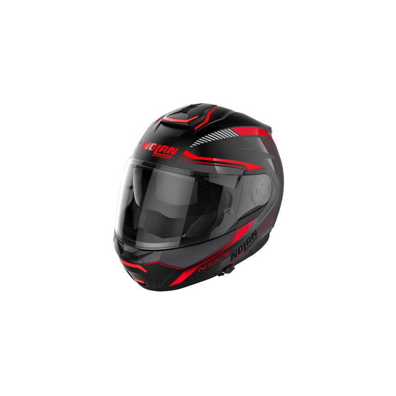 CASCO MODULARE N100-6 SURVEYOR N-COM 021 FLAT BLACK - RED - WHITE - ANTHRACITE  | NOLAN