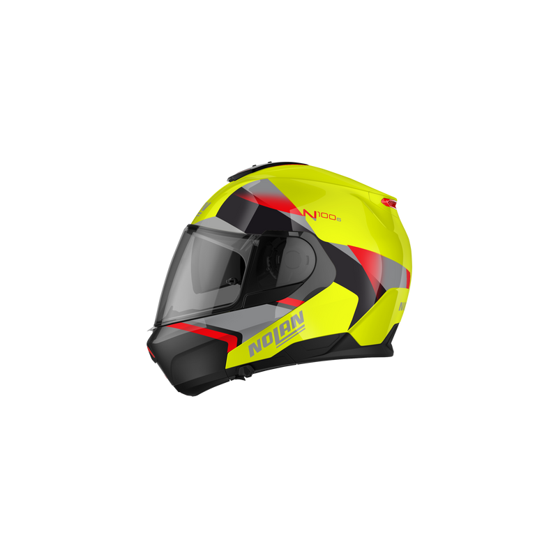 CASCO MODULARE N100-6 PALOMA N-COM 027 LED YELLOW RED - SILVER - BLACK GLOSSY BLACK  | NOLAN