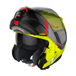 CASCO MODULARE N100-6 PALOMA N-COM 027 LED YELLOW RED - SILVER - BLACK GLOSSY BLACK  | NOLAN