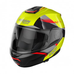 CASCO MODULARE N100-6 PALOMA N-COM 027 LED YELLOW RED - SILVER - BLACK GLOSSY BLACK  | NOLAN