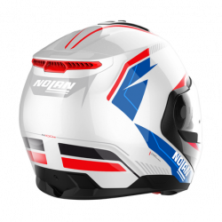 CASCO MODULARE N100-6 SURVEYOR N-COM 024 METAL WHITE BLUE - RED - BLACK METAL BLACK  | NOLAN