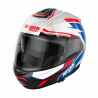 CASCO MODULARE N100-6 SURVEYOR N-COM 024 METAL WHITE BLUE - RED - BLACK METAL BLACK  | NOLAN