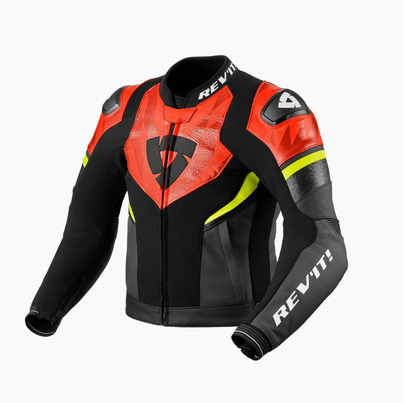 GIACCA HYPERSPEED 2 AIR NERO-NEON ROSSO M56 | REV'IT