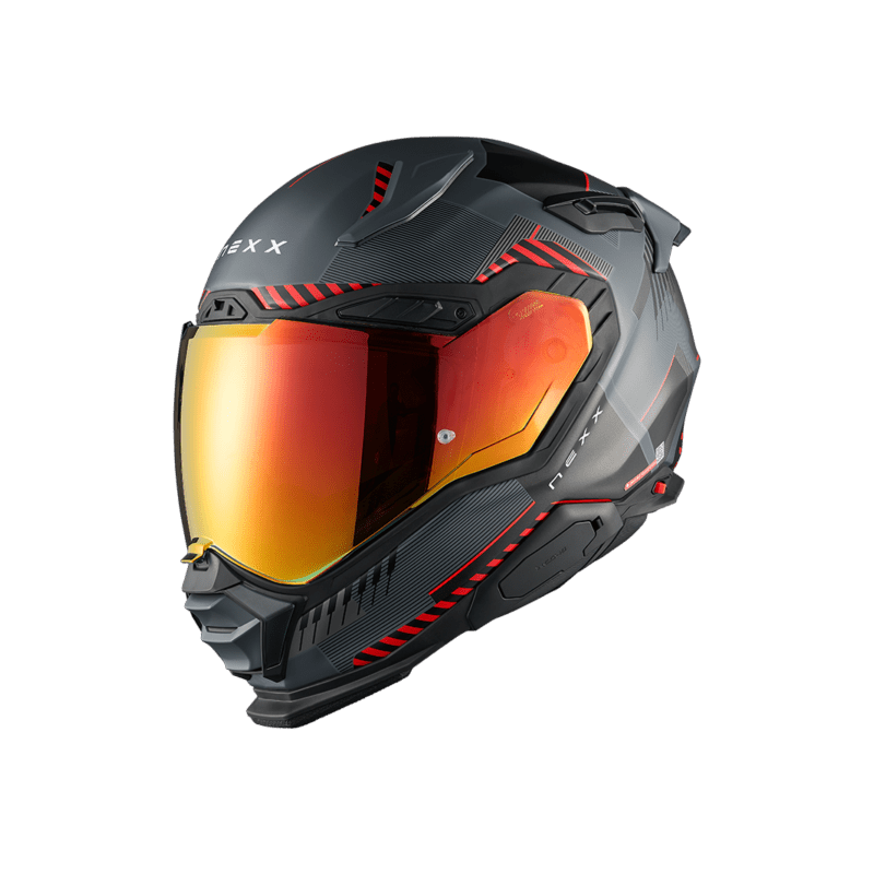 CASCO INTEGRALE X.WST3 FLUENCE GREY RED MT  | NEXX HELMETS