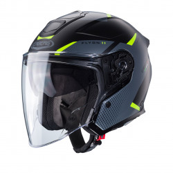 CASCO JET FLYON II BOSS MATT BLACK / GREY / YELLOW FLUO | CABERG