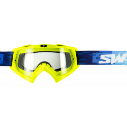 MASCHERA CROSS SWAP'S PIXEL GIALLO FLUO LENTE TRASPARENTE...