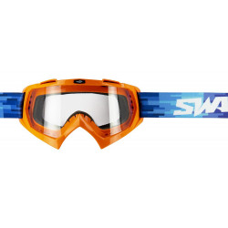 MASCHERA CROSS SWAP'S PIXEL ARANCIONE LENTE TRASPARENTE |...