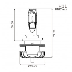 LAMPADINA H11 LED + ALIMENTATORE 16W/2200 LUMENS | MYRA