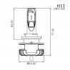 LAMPADINA H11 LED + ALIMENTATORE 16W/2200 LUMENS | MYRA