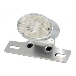 FANALE POSTERIORE LED CROMATO + SUPPORTO TARGA 80MM X...