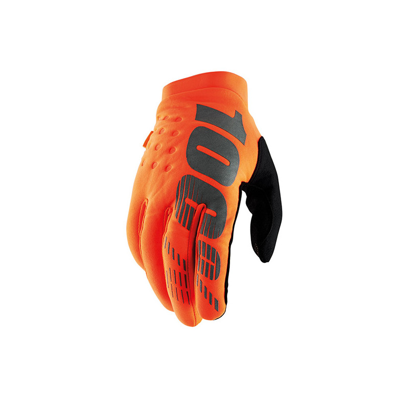 GUANTI 100% BRISKER FLUO ORANGE BLACK  | 100%