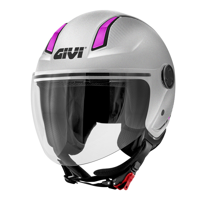 CASCO D-JET 11.7B ARGENTO FUCSIA OPACO  | GIVI