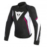 DAINESE AVRO D2 TEX LADY JACKET-T76-BLACK/WHITE/FUXIA
