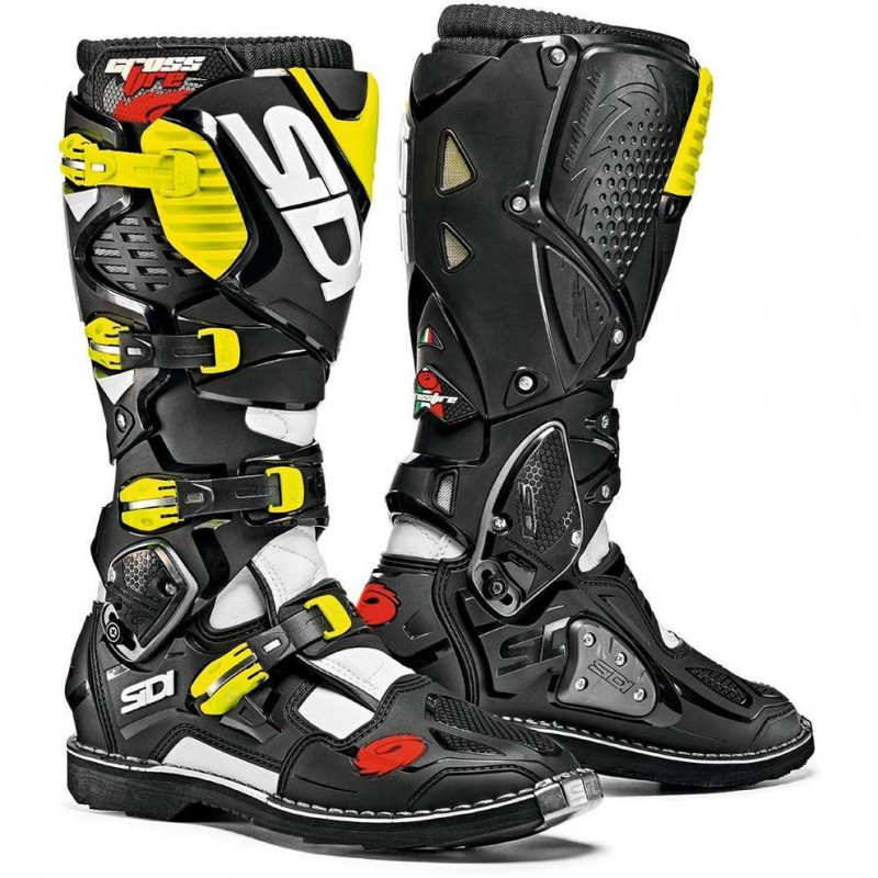 STIVALI CROSSFIRE 3 BIANCO NERO GIALLO FLUO | SIDI