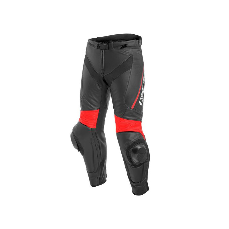 DELTA 3 LEATHER PANTS-P75-BLACK/BLACK/FLUO-RED DAINESE