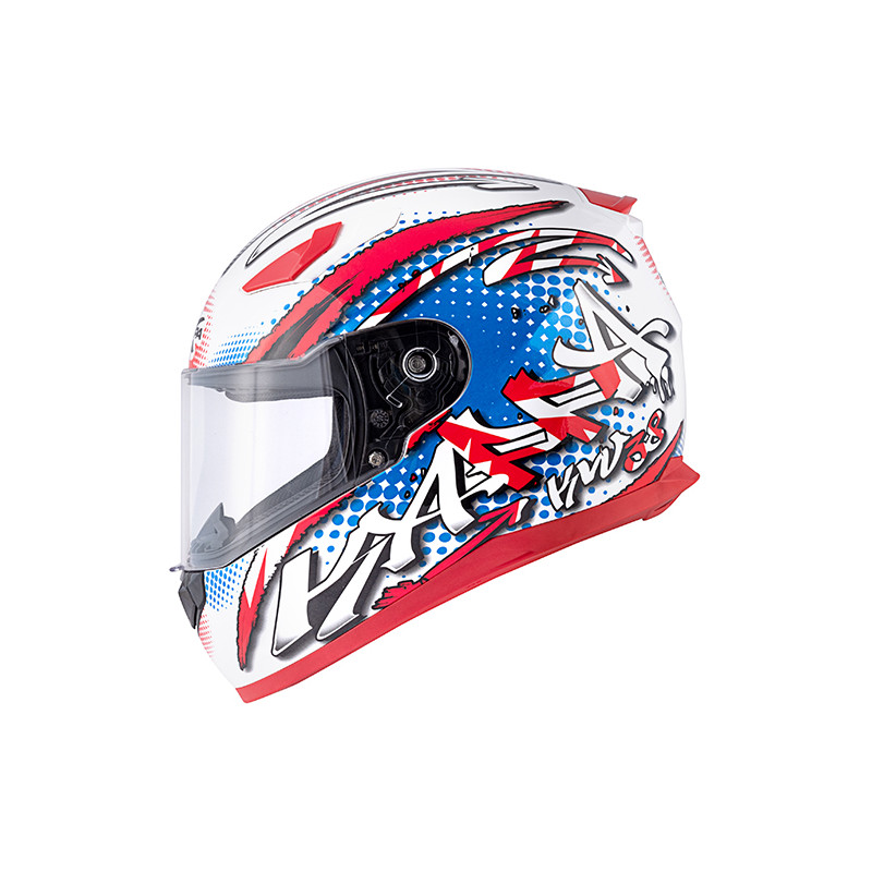 CASCO INTEGRALE KV38 HOUSTON SPRAY BIANCO LUCIDO  BLU  R KAPPA