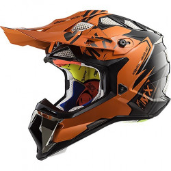 CASCO MOTOCROSS LS2 MX470 SUBVERTER EMPEROR BLACK ORANGE