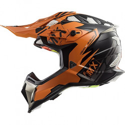 CASCO MOTOCROSS LS2 MX470 SUBVERTER EMPEROR BLACK ORANGE