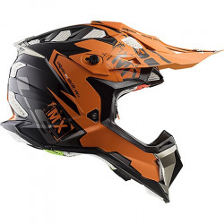 CASCO MOTOCROSS LS2 MX470 SUBVERTER EMPEROR BLACK ORANGE