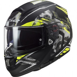 CASCO INTEGRALE LS2 FF397 VECTOR FT2 STENCIL BLACK H-V YELLO