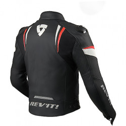 GIUBBOTTO MOTO IN PELLE GLIDE NERO ROSSO REV'IT