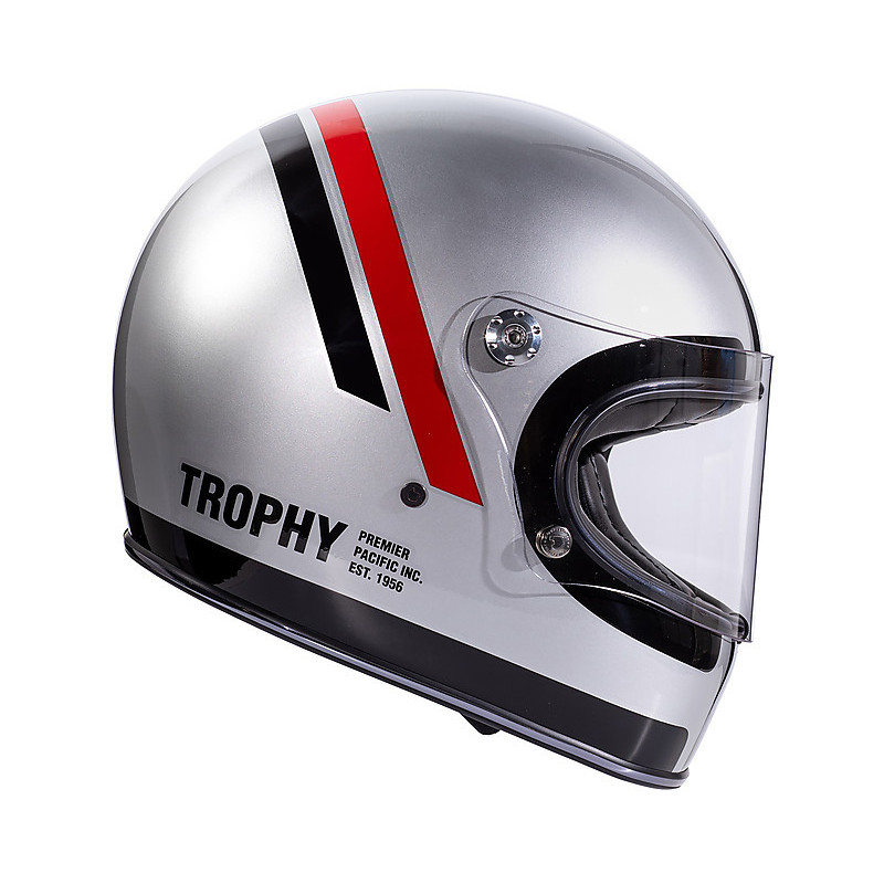 Casco Integrale Vintage Anni'70 Trophy DO Chromed Grigio