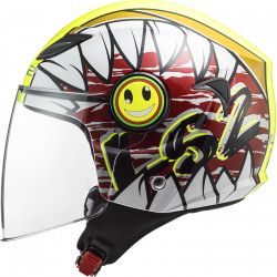 CASCO LS2 OF602 FUNNY CRUNCH WHITE H-V YELLOW