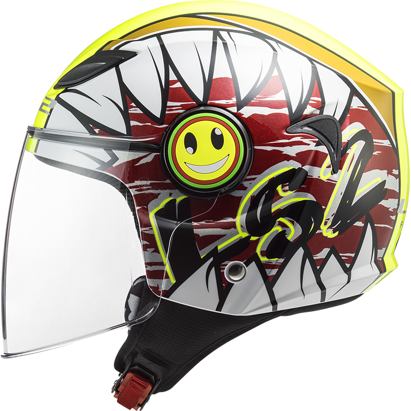 CASCO LS2 OF602 FUNNY CRUNCH WHITE H-V YELLOW